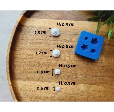 Silicone mold, Meringue, style 35, ~ Ø 1.6-2 cm, H:1.1-1.4 cm