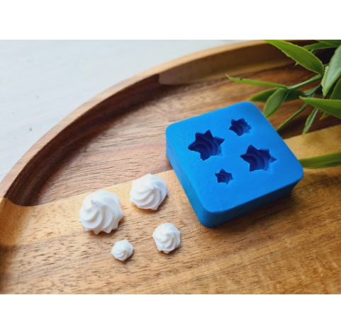 Silicone mold, Meringue, style 36, ~ Ø 0.6-1.3 cm, H:0.3-0.9 cm