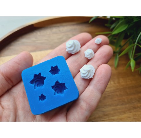 Silicone mold, Meringue, style 36, ~ Ø 0.6-1.3 cm, H:0.3-0.9 cm
