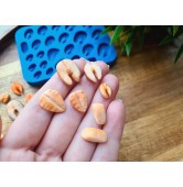 Silicone mold, Salmon slice, 1:6 miniature, 24 elements, ~ 0.7-1.8 cm, H:0.3 cm