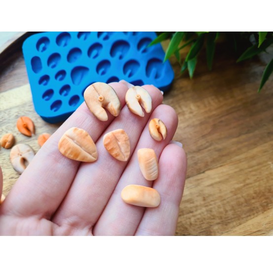 Silicone mold, Salmon slice, 1:6 miniature, 24 elements, ~ 0.7-1.8 cm, H:0.3 cm