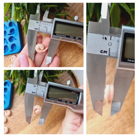 Silicone mold, Shrimp, 1:6 scale, style 1, 16 elements, ~ 1.1*1.6 cm, H:0.5 cm