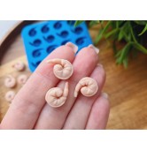 Silicone mold, Shrimp, 1:6 scale, style 1, 16 elements, ~ 1.1*1.6 cm, H:0.5 cm