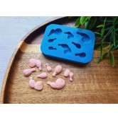 Silicone mold, Chicken legs, 1:12 scale, style 1, 8 elements, ~ 0.5-1.6 cm, H:0.2-0.5 cm