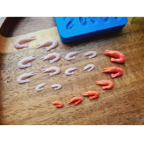 Silicone mold, Lobster, scale 1:12, style 1, 12 elements, ~ 0.4-1.8 cm, H:0.2 cm