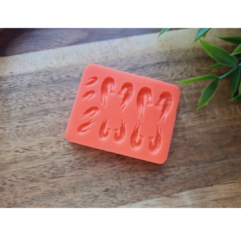 Silicone mold, Lobster/shrimp, 1:12 scale, style 1, 12 elements, ~ 0.4-1.8 cm, H:0.2 cm