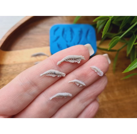 Silicone mold, Shrimp, 1:12 scale, style 4, 10 elements, ~ 0.1-1.7 cm, H:0.1 cm