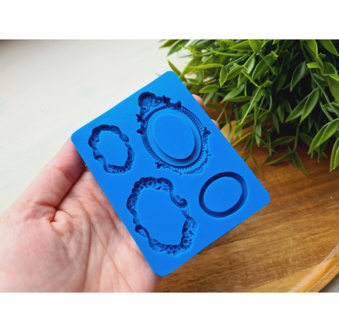 Silicone mold, Frame, style 2, 4 elements, ~ 2.3-6 cm, H:0.5 cm