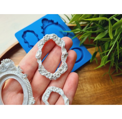Silicone mold, Frame, style 2, 4 elements, ~ 2.3-6 cm, H:0.5 cm