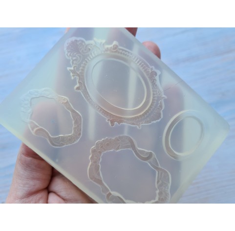 Silicone mold, Frame, style 2, 4 elements, ~ 2.3-6 cm, H:0.5 cm