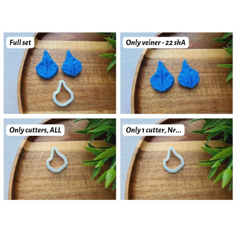 Silicone veiner, Cauliflower leaf, style 1, set or individually