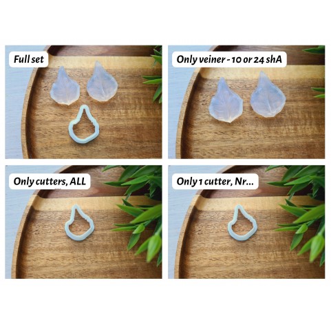 Silicone veiner, Cauliflower leaf, style 1, set or individually