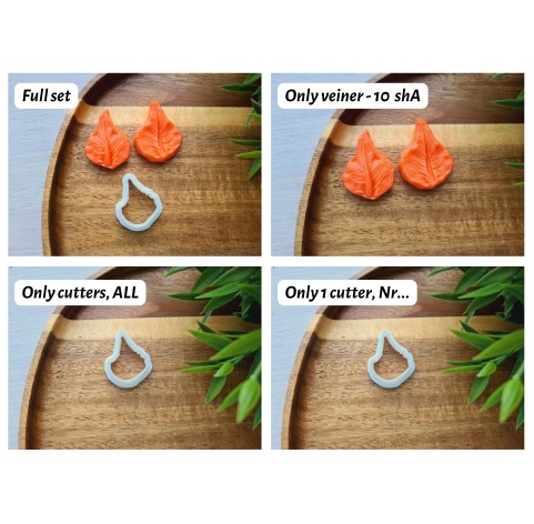 Silicone veiner, Cauliflower leaf, style 1, set or individually