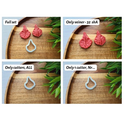 Silicone veiner, Cauliflower leaf, style 1, set or individually