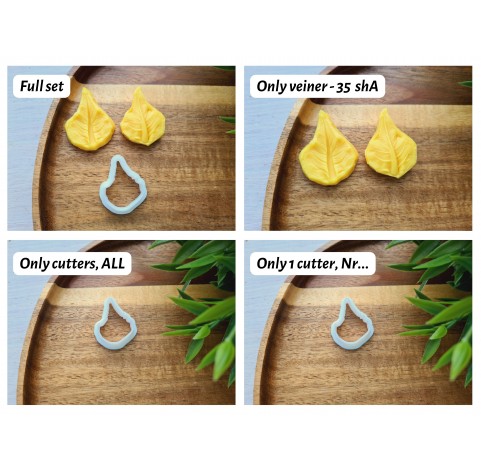 Silicone veiner, Cauliflower leaf, style 1, set or individually