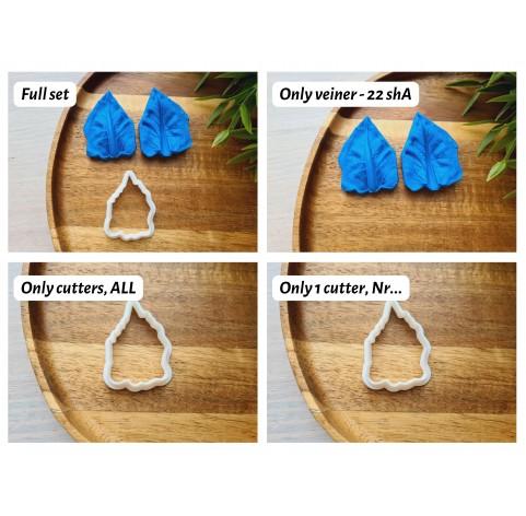 Silicone veiner, Cauliflower leaf, style 2, set or individually
