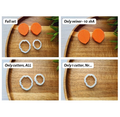Silicone veiner, Hazelnut leaf, set or individually