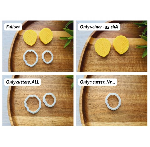 Silicone veiner, Hazelnut leaf, set or individually