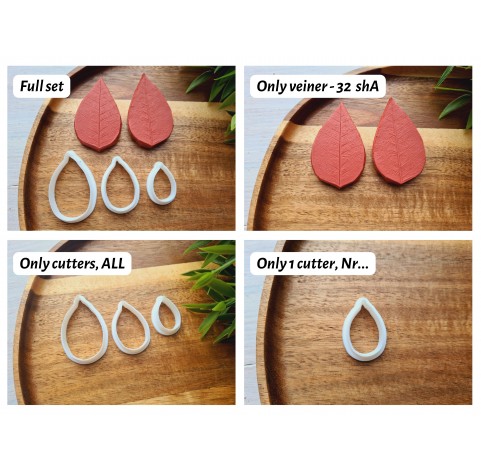 Silicone veiner, Skeleton leaf, set or individually