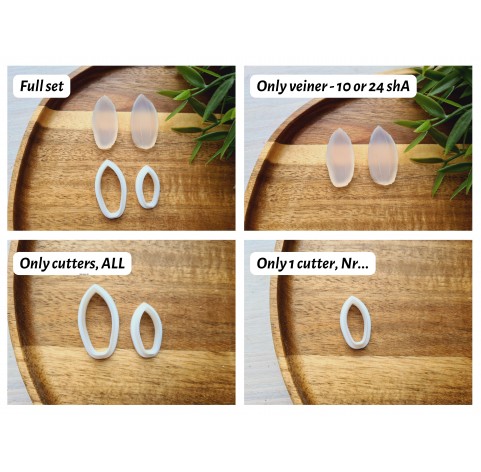 Silicone veiner, Chrysanthemum petal texture, set or individually