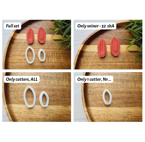 Silicone veiner, Chrysanthemum petal texture, set or individually