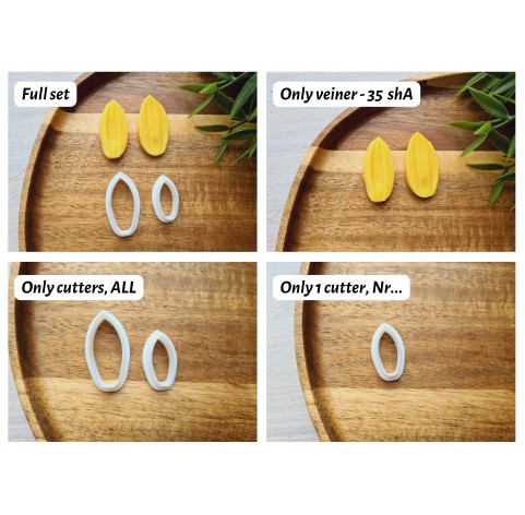 Silicone veiner, Chrysanthemum petal texture, set or individually