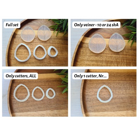 Silicone veiner, Leaf, style 2, set or individually