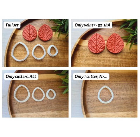 Silicone veiner, Leaf, style 2, set or individually