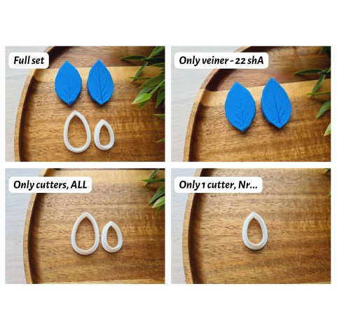 Silicone veiner, Leaf, style 4, set or individually