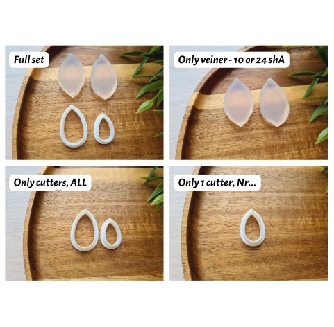 Silicone veiner, Leaf, style 4, set or individually