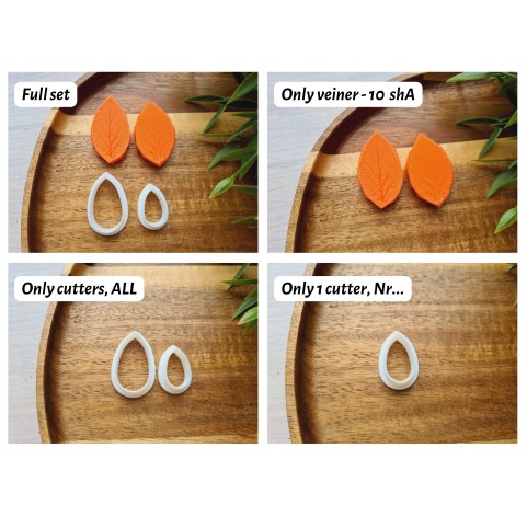 Silicone veiner, Leaf, style 4, set or individually