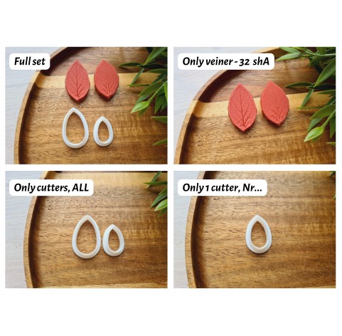 Silicone veiner, Leaf, style 4, set or individually