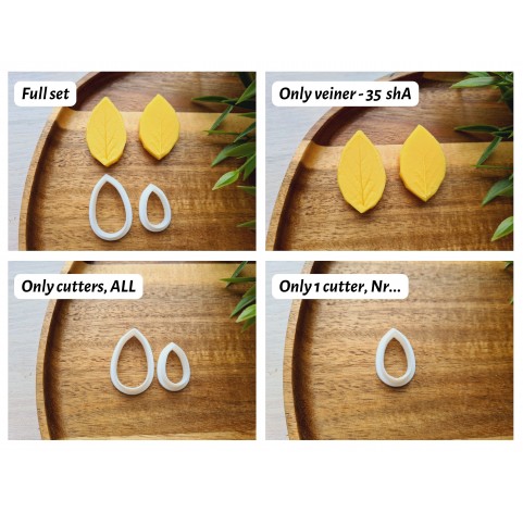 Silicone veiner, Leaf, style 4, set or individually