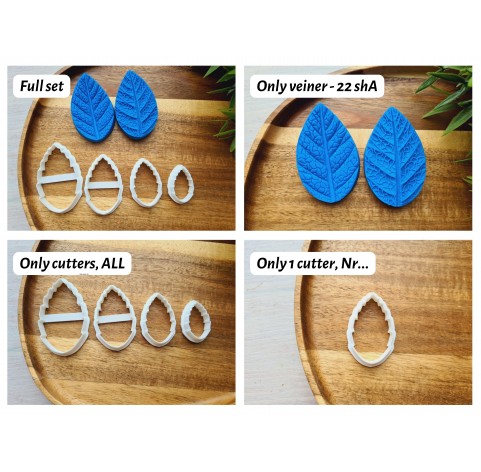 Silicone veiner, Leaf, style 5, set or individually