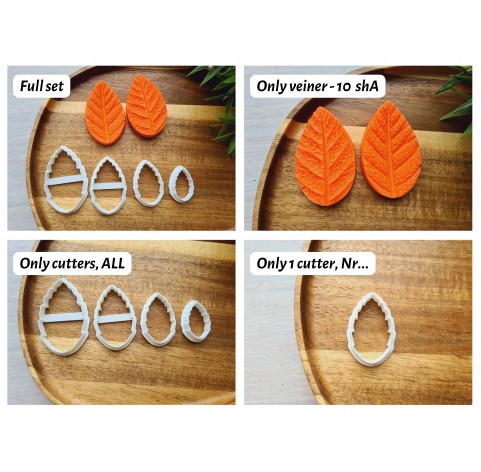 Silicone veiner, Leaf, style 5, set or individually