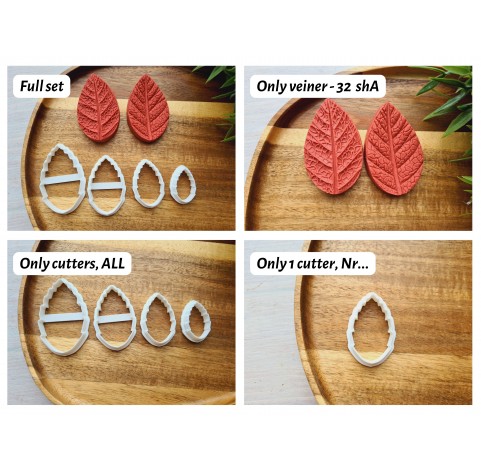 Silicone veiner, Leaf, style 5, set or individually