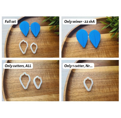 Silicone veiner, Leaf, style 6, set or individually