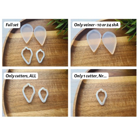 Silicone veiner, Leaf, style 6, set or individually