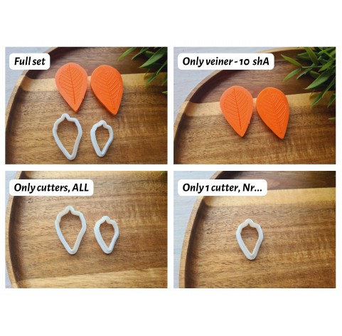 Silicone veiner, Leaf, style 6, set or individually