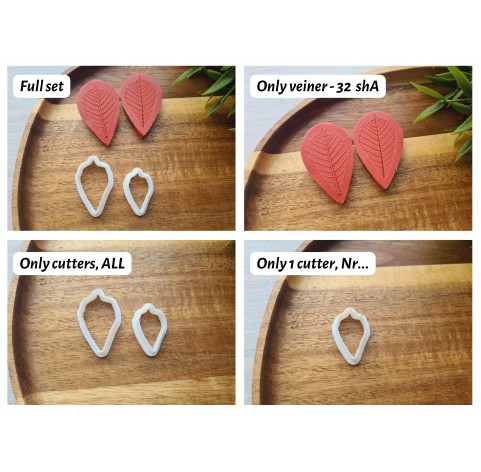 Silicone veiner, Leaf, style 6, set or individually
