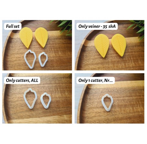 Silicone veiner, Leaf, style 6, set or individually