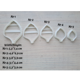 Silicone veiner, Hydrangea leaf, style 2, set or individually