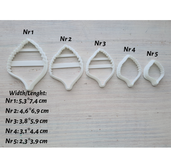 Silicone veiner, Hydrangea leaf, style 2, set or individually