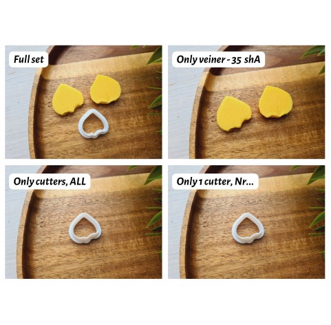Silicone veiner, Hydrangea petal texture, style 1, set or individually