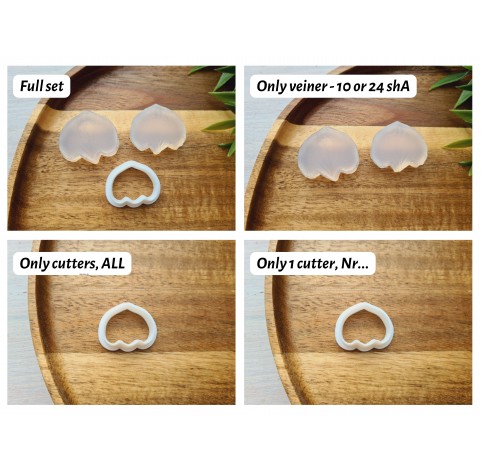 Silicone veiner, Hydrangea petal texture, style 2, set or individually