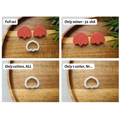 Silicone veiner, Hydrangea petal texture, style 2, set or individually