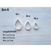 Silicone veiner, Poinsettia leaf, style 1, set A, set or individually