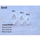 Silicone veiner, Poinsettia leaf, style 1, set B, set or individually