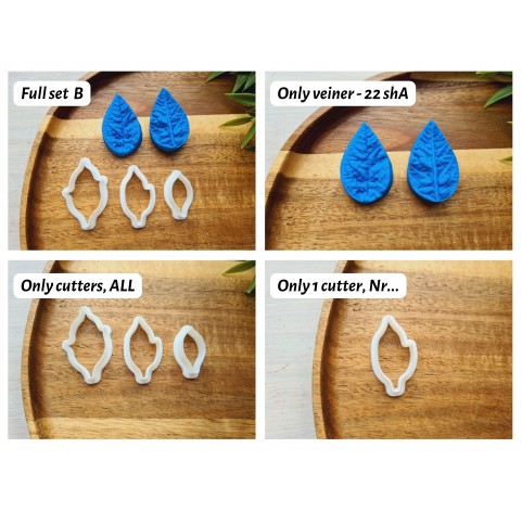 Silicone veiner, Poinsettia leaf, style 1, set B, set or individually
