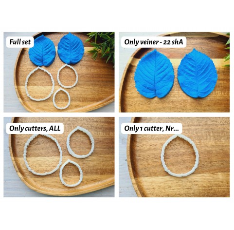 Silicone veiner, Rose leaf, style 1, set or individually